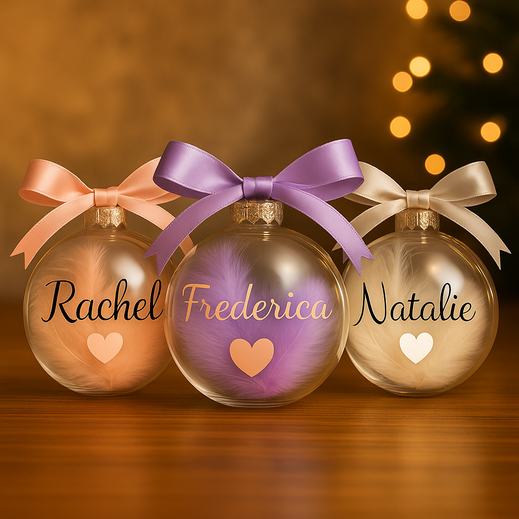 Personalisierbare Weihnachtskugeln – Mit Wunschname | 3 Farbvarianten